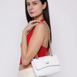 Guess White Wilbur Logo Shoulder Bag-picture-16
