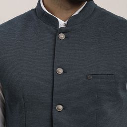 Turtle Woven Design Nehru Jacket image 2