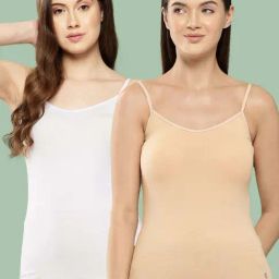 Leading Lady Skin & White Cotton Camisole - Pack Of 2-image-16