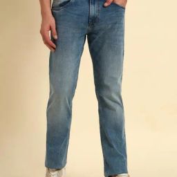 Cantabil Blue Regular Fit Solid Denim Jeans-image-48