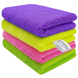 Softspun 30x40 cm 340 GSM Multicolor Microfiber Cloth Pack of 4 Pcs-image-90