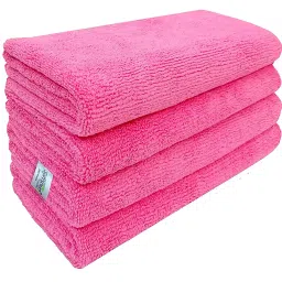Softspun 40x60 Cm 340 GSM Pink Microfiber Cloth Pack of 4 Pcs-image-28