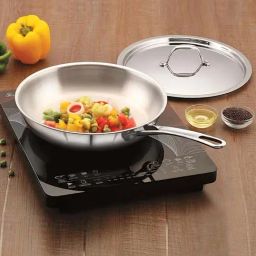 Magnus Silver Stainless Steel 24 cm Non-Stick Frypan With Lid (2 L)-image-78