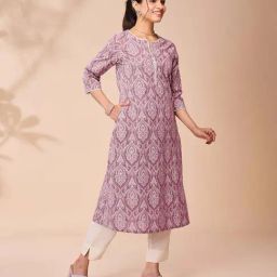 Daali Lavender Cotton Regular Fit Printed Kurta-image-55