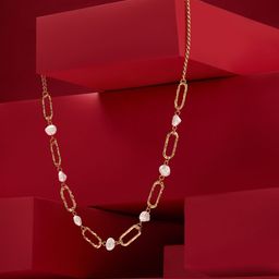 AMI Gold-Plated Classy Contemporary Pearls Beaded Necklace-17