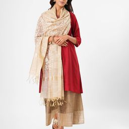 RANGMANCH BY PANTALOONS Floral Embroidered Thread Work Dupatta-image-72