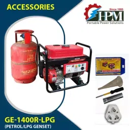 HPM Petrol and LPG 4.4 Amp Recoil Start Portable Generator 1.2 kVA Maximum Output, GE-1400R-LPG image 3