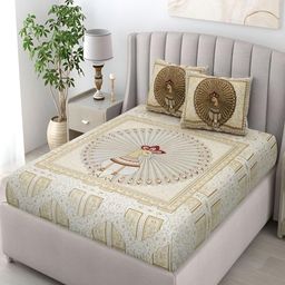 Myntra Elegant Homes Mustard Yellow 180 TC Pure Cotton King Bedsheet Set 2.74 m x 2.25 m-image-11