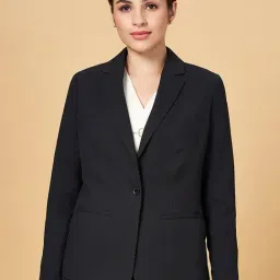 Annabelle by Pantaloons Black Regular Fit Blazer-image-4