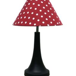 Homesake Red & Black Metal Cone-Shaped Table Lamp With Fabric Shade image 3