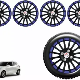Auto Pearl CBB46 R14 35.56 cm (14 Inch) Press Type Wheel Hubcap with Retention Ring Glossy Black Blue Wheel Cover for Maruti Swift AMT ZXI Petrol (Set of 4)-image-58