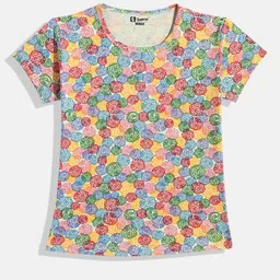 Eteenz Girls Floral Printed Pure Cotton A-Line Top-picture-10
