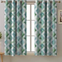 SPACES DRAPE STORY Elegent Turquoise Blue Polyester 5 ft Window Curtain - Set of 2-image-74