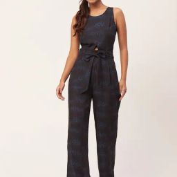 Moomaya Navy Printed Jumpsuit-image-48