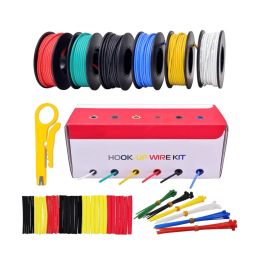 22 AWG Hookup Wire Kit 600V Tinned Stranded Silicone Wire, High-Temperature Resistant, 6 Assorted Colors for Electronics and DIY Projects - RS387422 AWG Hookup Wire Kit 600V Tinned Stranded Silicone Wire, High-Temperature Resistant, 6 Assorted Colors for Electronics and DIY Projects - RS3874-14