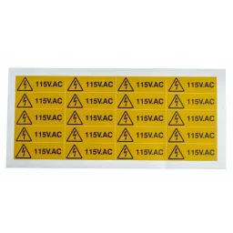 RS PRO Black/Yellow Vinyl Safety Labels, 115V AC-Text 20 mm x 60 mm Model No 7760970 (1 Bag of 20)-picture-44