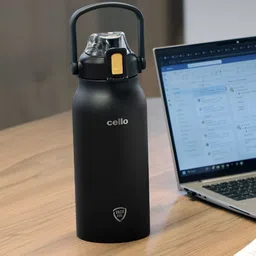 Cello Duro Black Brand Logo Printed Stainless Steel Double Wall Vacuum Flask 1.8 L-58