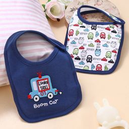 Babyhug Cotton Snap Buttons Closure  Car Print Pack of 2 - Blue & White-image-96