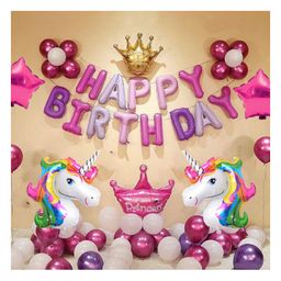 Puchku Unicorn Theme Birthday Decoration Kit - Pack of  57-image-29