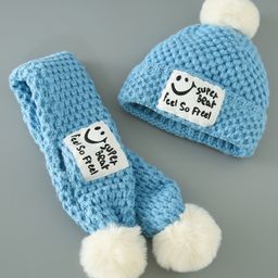 Babyhug Woolen Cap & Muffler Set Blue - Diameter 10.5 cm-image-44
