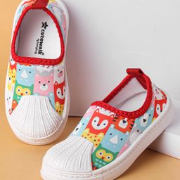 Cute Walk by Babyhug Slip On Casual Shoes with Jungle Animal Design - Red & White-image-96