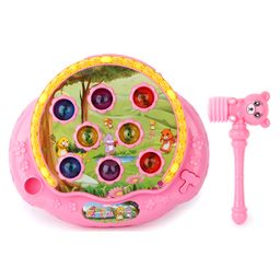 Fiddlerz Crazy Hamster Whack A Mole Game for Old Boys Girls Interactive Pounding Toy for Kids with Sound & Light - Pink-23