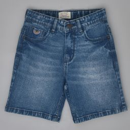 YOUMAA 100% Cotton Light Washed Denim Shorts - Blue-image-99
