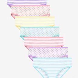 Charm n Cherish Pack Of 7 Striped & Polka Dots Printed Panties - Multi Colour-picture-29