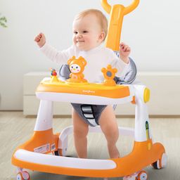 Baybee 2 IN 1 Baby Walker Cum Activity Push Walker - Yellow-5