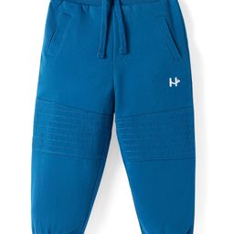 Honeyhap Premium 100% Cotton Knit Full Length Cut & Sew Lounge Pants With Bio Finish - Blue-picture-18