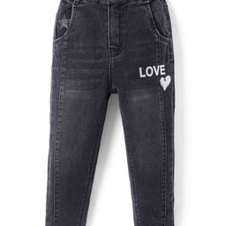 Olio Kids Woven Full Length Denim Jeans With Text Print - Navy Blue-picture-25