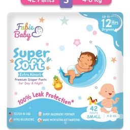 Fabie Baby Premium Diapers S Size, 12 Hours Absorption, Anti Rash diapers & Tested In USA, Small, 42 Count-image-39