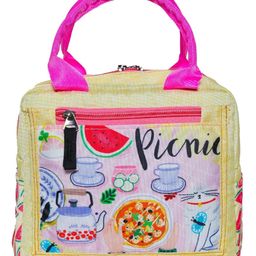 Echo Boomers Picnic Printed Insulated Lunch Bag, Tiffin and Food Storage Bag - Beige-image-97