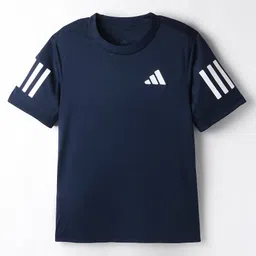 ADIDAS KIDS Knit Half Sleeves T-Shirt with Tape Detailing - Navy Blue-picture-9