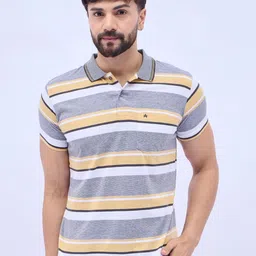 ARRAY Men Brand Logo Printed Polo Collar T-shirt-42