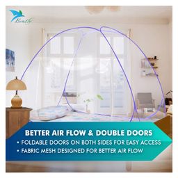 Evafly Mosquito Net for Single Bed Strong net High Durability Foldable Corrosion Resistant Lightweight-Purple image 4