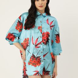 Ms.Lingies Floral Printed Shirt Nightdress-image-24
