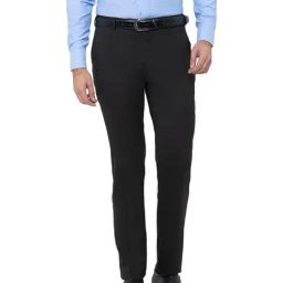 Globus Black Regular Fit Flat Front Trousers-image-16