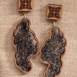 Panash Brown Contemporary Dangler Earrings-41