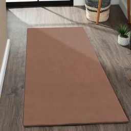 OBSESSIONS Brown Anti-Skid Solid Bedside Runner - Small (150 cm x 60 cm)-35