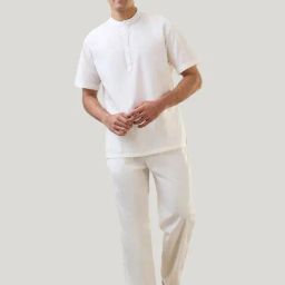 SleepZ by Raymond White Cotton Comfort Fit Nightwear Set-image-81