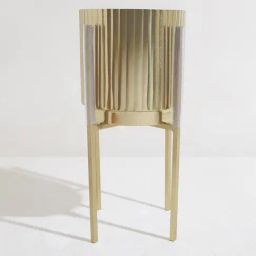 Westside Home Gold Ribbed Textured Planter on Stand-Small-image-21