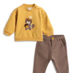 Chicco Boys Dark Brown Regular Fit Embellished Clothing Set-picture-22