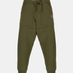 Kiddopanti Unisex Military Green Solid Track Bottoms Joggers-picture-33