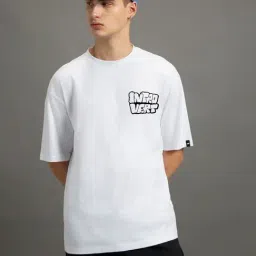 Bewakoof White Cotton Relaxed Fit Printed T-Shirt-picture-40