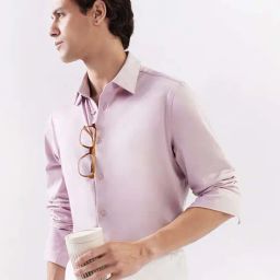 Rare Rabbit Pink Regular Fit Solid Shirt-image-65