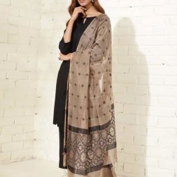 Fabindia Beige Woven Pattern Dupatta-image-85