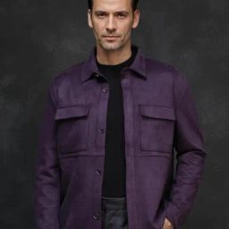 Rare Rabbit Purple Regular Fit Solid Jacket-image-60