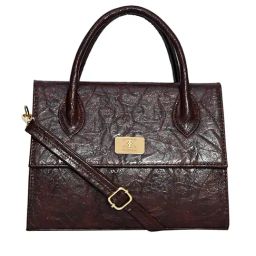 Esbeda Brown Textured Medium Satchel-39