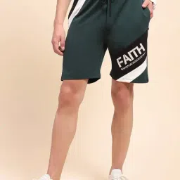 Camla Dark Green Colourblocked Regular Fit Shorts-picture-19